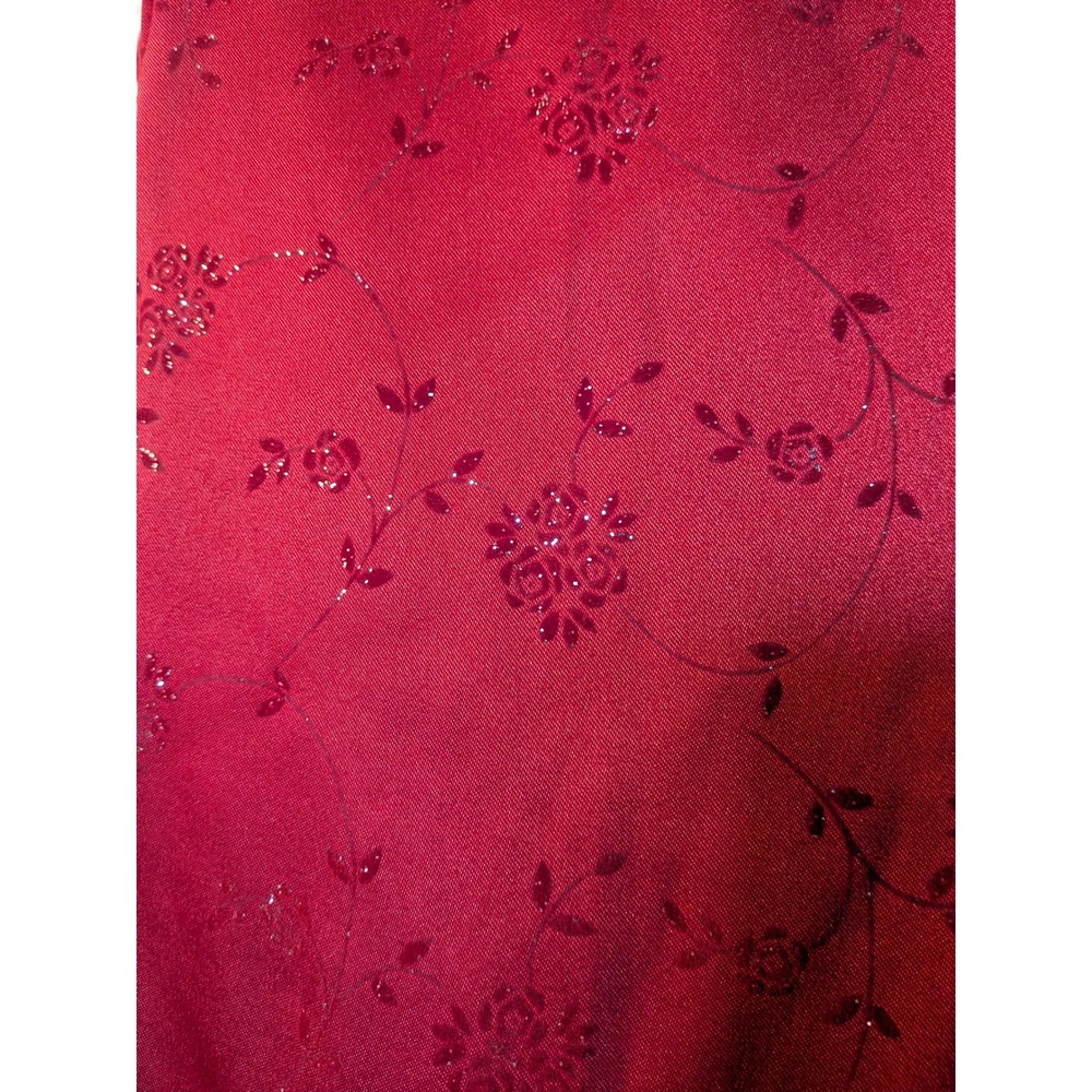 Vintage City triangle '90s Y2K Red Flocked squared neck sheath mini dress Sz 13 - Picture 3 of 6